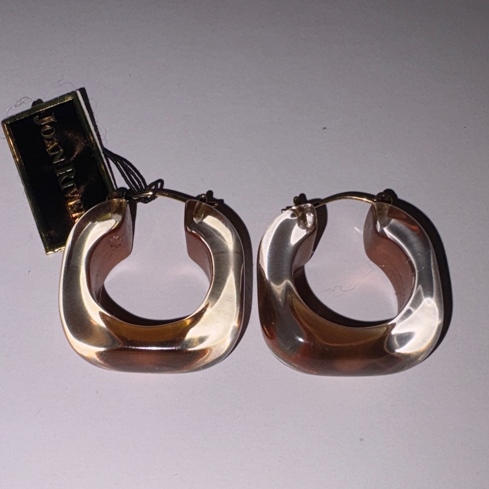 Joan Rivers Acrylic Hoop Earrings NEW!